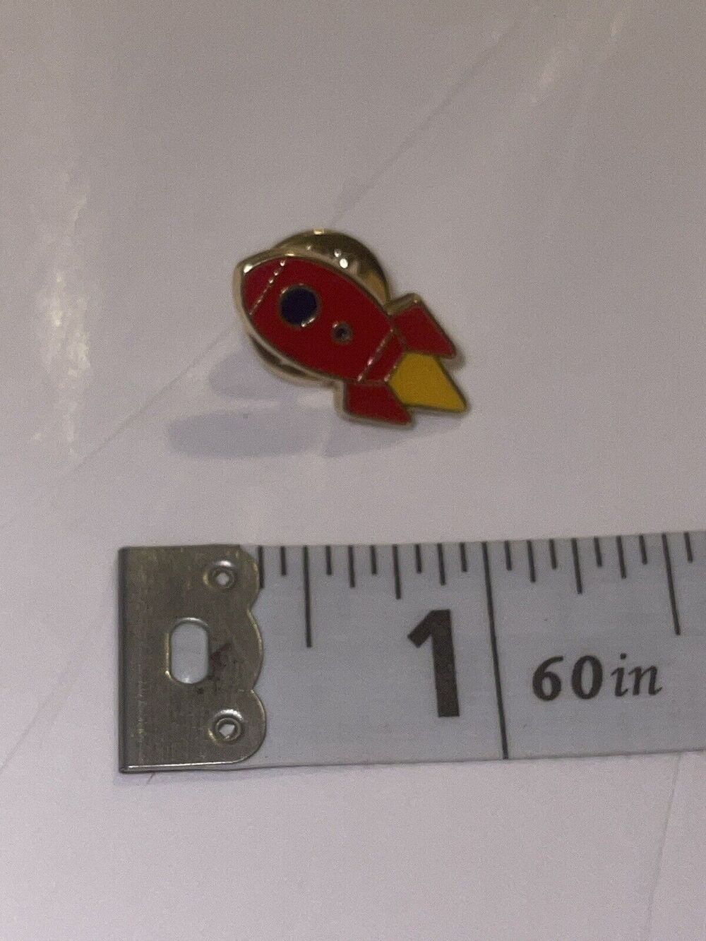 Small Red Rocket Pin Brooch